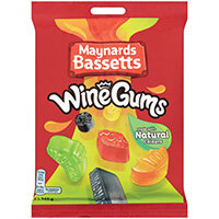 Maynards Bassets Wine Gums Share Bags 165g Pack of 12 4011446 Maynards Bassets Wine Gums Share Bags 165g Pack of 12 4011446