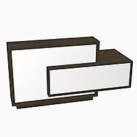 Foro Modern Design Reception Desk With High Gloss White Front and Chestnut Carcass & Left Low Level Section W2100mmxD800mmxH1100mm Foro Modern Design Reception Desk With High Gloss White Front and Chestnut Carcass & Left Low Level Section W2100mmxD800mmxH1100mm