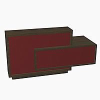 Foro Modern Design Reception Desk With High Gloss Burgundy Front and Chestnut Carcass & Left Low Level Section W2100mmxD800mmxH1100mm Foro Modern Design Reception Desk With High Gloss Burgundy Front and Chestnut Carcass & Left Low Level Section W2100mmxD800mmxH1100mm