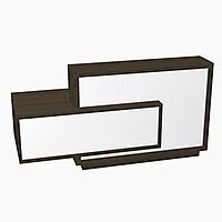 Foro Modern Design Reception Desk With High Gloss White Front and Chestnut Carcass & Right Low Level Section W2100mmxD800mmxH1100mm Foro Modern Design Reception Desk With High Gloss White Front and Chestnut Carcass & Right Low Level Section W2100mmxD800mmxH1100mm