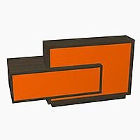 Foro Modern Design Reception Desk With High Gloss Orange Front and Chestnut Carcass & Right Low Level Section W2100mmxD800mmxH1100mm Foro Modern Design Reception Desk With High Gloss Orange Front and Chestnut Carcass & Right Low Level Section W2100mmxD800mmxH1100mm