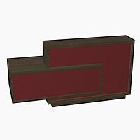 Foro Modern Design Reception Desk With High Gloss Burgundy Front and Chestnut Carcass & Right Low Level Section W2100mmxD800mmxH1100mm Foro Modern Design Reception Desk With High Gloss Burgundy Front and Chestnut Carcass & Right Low Level Section W2100mmxD800mmxH1100mm