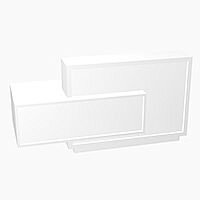 Foro Modern Design Reception Desk With High Gloss White Front and White Pastel Carcass & Right Low Level Section W2100mmxD800mmxH1100mm Foro Modern Design Reception Desk With High Gloss White Front and White Pastel Carcass & Right Low Level Section W2100mmxD800mmxH1100mm