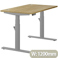 LEAP Electric Height Adjustable Rectangular Sit Stand Desk Portal Top W1200xD700xH620-1270mm Urban Oak Top Silver Frame. Prevents & Reduces Muscle & Back Problems, Heart Risks & Increases Brain Activity. LEAP Electric Height Adjustable Rectangular Sit Stand Desk Portal Top W1200xD700xH620-1270mm Urban Oak Top Silver Frame. Prevents & Reduces Muscle & Back Problems, Heart Risks & Increases Brain Activity.
