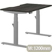 LEAP Electric Height Adjustable Rectangular Sit Stand Desk Dual Purpose Reversible Scallop Top W1200xD700xH620-1270mm Harbour Oak Top Silver Frame. Prevents & Reduces Muscle & Back Problems, Heart Risks & Increases Brain Activity. LEAP Electric Height Adjustable Rectangular Sit Stand Desk Dual Purpose Reversible Scallop Top W1200xD700xH620-1270mm Harbour Oak Top Silver Frame. Prevents & Reduces Muscle & Back Problems, Heart Risks & Increases Brain Activity.