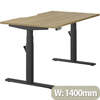 LEAP Electric Height Adjustable Rectangular Sit Stand Desk Dual Purpose Reversible Scallop Top W1400xD800xH620-1270mm Urban Oak Top Black Frame. Prevents & Reduces Muscle & Back Problems, Heart Risks & Increases Brain Activity. LEAP Electric Height Adjustable Rectangular Sit Stand Desk Dual Purpose Reversible Scallop Top W1400xD800xH620-1270mm Urban Oak Top Black Frame. Prevents & Reduces Muscle & Back Problems, Heart Risks & Increases Brain Activity.
