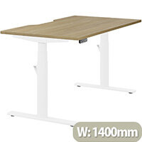 LEAP Electric Height Adjustable Rectangular Sit Stand Desk Dual Purpose Reversible Scallop Top W1400xD800xH620-1270mm Urban Oak Top White Frame. Prevents & Reduces Muscle & Back Problems, Heart Risks & Increases Brain Activity. LEAP Electric Height Adjustable Rectangular Sit Stand Desk Dual Purpose Reversible Scallop Top W1400xD800xH620-1270mm Urban Oak Top White Frame. Prevents & Reduces Muscle & Back Problems, Heart Risks & Increases Brain Activity.