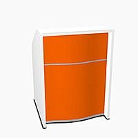 Wave Modern Design Small Straight Reception Desk with White Counter Top & High Gloss Orange Front W806xD770xH1103mm Wave Modern Design Small Straight Reception Desk with White Counter Top & High Gloss Orange Front W806xD770xH1103mm