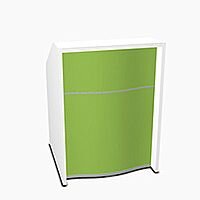 Wave Modern Design Small Straight Reception Desk with White Counter Top & High Gloss Dark Green Front W806xD770xH1103mm Wave Modern Design Small Straight Reception Desk with White Counter Top & High Gloss Dark Green Front W806xD770xH1103mm