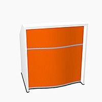 Wave Modern Design Small Straight Reception Desk with White Counter Top & High Gloss Orange Front W1026xD770xH1103mm Wave Modern Design Small Straight Reception Desk with White Counter Top & High Gloss Orange Front W1026xD770xH1103mm