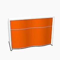 Wave Modern Design Straight Reception Desk with White Counter Top & High Gloss Orange Front W1556xD770xH1103mm Wave Modern Design Straight Reception Desk with White Counter Top & High Gloss Orange Front W1556xD770xH1103mm