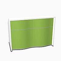 Wave Modern Design Straight Reception Desk with White Counter Top & High Gloss Dark Green Front W1556xD770xH1103mm Wave Modern Design Straight Reception Desk with White Counter Top & High Gloss Dark Green Front W1556xD770xH1103mm