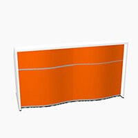 Wave Modern Design Straight Reception Desk with White Counter Top & High Gloss Orange Front W1996xD770xH1103mm Wave Modern Design Straight Reception Desk with White Counter Top & High Gloss Orange Front W1996xD770xH1103mm