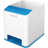 Leitz WOW Sound Booster Pen Holder White/Blue 53631036