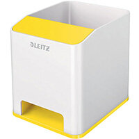 Leitz WOW Sound Pen Holder Dual Colour White/Yellow 53631016 Leitz WOW Sound Pen Holder Dual Colour White/Yellow 53631016