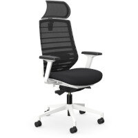 X.77 Office Operator Chair with Adjustable Lumbar Support & Headrest White Frame & Black Seat X.77 Office Operator Chair with Adjustable Lumbar Support & Headrest White Frame & Black Seat