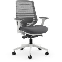 X.77 Office Operator Chair with Grey Mesh Back And Adjustable Lumbar Support White Frame X.77 Office Operator Chair with Grey Mesh Back And Adjustable Lumbar Support White Frame