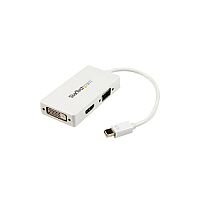 StarTech Travel A/V adapter: 3-in-1 Mini DisplayPort to VGA DVI or HDMI converter white