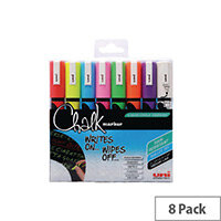 Uni Chalk Markers Medium Assorted Pack of 8