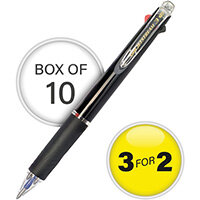 Uni-Ball Jetstream Black Barrel 3 Colour Pen Medium Pack of 10 3For2 Uni-Ball Jetstream Black Barrel 3 Colour Pen Medium Pack of 10 3For2