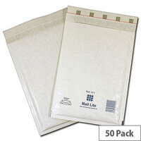 Mail Lite Bubble Lined Size G/4 240x330mm White Postal Bags Pack of 50 Mail Lite Bubble Lined Size G/4 240x330mm White Postal Bags Pack of 50