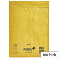 Mail Lite Bubble Lined Size D/1 180x260mm Gold Postal Bags Pack of 100 Mail Lite Bubble Lined Size D/1 180x260mm Gold Postal Bags Pack of 100