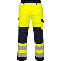 Portwest MV46 Hi-Vis Modaflame Trousers Yellow & Navy Medium (Regular Fit)