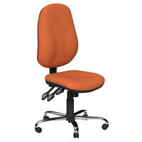 O.B Series Office Chair Fabric Seat Chrome Base Orange
