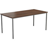 Rectangular Multipurpose Table with Dark Walnut Top and Steel Frame W1600xD800xH730mm