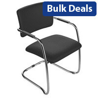 OQ Series Mid Backrest Stacking Chair and Chrome Frame