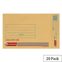 GoSecure Bubble Lined Envelope Size 4 180x265mm Gold Pack of 20 PB02152 GoSecure Bubble Lined Envelope Size 4 180x265mm Gold Pack of 20 PB02152