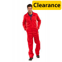 Beeswift Boilersuit Work Overall Size 46 Red - Heavy-Duty Coverall for Industrial Work Ref PCBSRE46