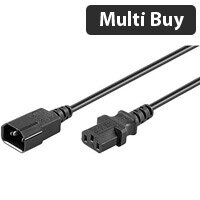 Microconnect Power Cable - Black, 2m, C13 to C14 Coupler