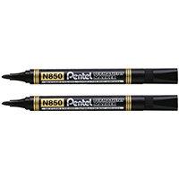 Pentel N850 Permanent Bullet Marker Black Pack of 12 2 for 1 PE811470