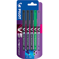 Pilot V5 Rollerball Pens Assorted Pack of 5 3131910541127 Pilot V5 Rollerball Pens Assorted Pack of 5 3131910541127