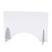 Screen One - Self Supporting Rectangular Protective Perspex Screen with Aperture & Radius Corners W1400xH675xD300mm Screen One - Self Supporting Rectangular Protective Perspex Screen with Aperture & Radius Corners W1400xH675xD300mm