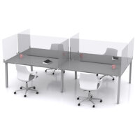 Screen Five - Clamp-On Rectangular Protective Perspex Screen with Radius Corners W985xH600xD25-30mm Screen Five - Clamp-On Rectangular Protective Perspex Screen with Radius Corners W985xH600xD25-30mm