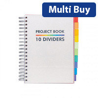 Pukka Pads B5 Project Book - 10 Dividers, White Cover 9603-PB