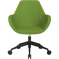 Fan Swivel Armchair with Economic Mechanism 5 Star Base Green Valencia Leather Look Seat & Black Base with Castors for Soft Floors - Perfect Seating Solution for Breakout, Reception Areas & Boardroom