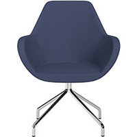 Fan 4 Legged Swivel Armchair Light Purple Sprint Fabric Seat & Chrome Base with Universal Teflon Glides  - Perfect Seating Solution for Breakout, Reception Areas & Boardroom