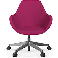 Fan Swivel Five Star Base Pink Sprint Fabric Seat & Metallic Silver Base with Castors for Soft Floors - Perfect Seating Solution for Breakout, Reception Areas & Boardroom