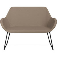 Fan 2 Seater Sofa with Cantilever Legs Beige Evo Fabric Seat & Black Base with Felt Glides for Hard Floors - Perfect Seating Solution for Breakout & Reception Areas Fan 2 Seater Sofa with Cantilever Legs Beige Evo Fabric Seat & Black Base with Felt Glides for Hard Floors - Perfect Seating Solution for Breakout & Reception Areas