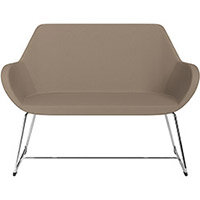 Fan 2 Seater Sofa with Cantilever Legs Beige Evo Fabric Seat & Chrome Base with Glides for Soft Floors - Perfect Seating Solution for Breakout & Reception Areas Fan 2 Seater Sofa with Cantilever Legs Beige Evo Fabric Seat & Chrome Base with Glides for Soft Floors - Perfect Seating Solution for Breakout & Reception Areas