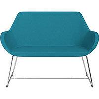Fan 2 Seater Sofa with Cantilever Legs Aquamarine Evo Fabric Seat & Chrome Base with Felt Glides for Hard Floors - Perfect Seating Solution for Breakout & Reception Areas Fan 2 Seater Sofa with Cantilever Legs Aquamarine Evo Fabric Seat & Chrome Base with Felt Glides for Hard Floors - Perfect Seating Solution for Breakout & Reception Areas
