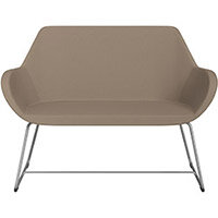 Fan 2 Seater Sofa with Cantilever Legs Beige Evo Fabric Seat & Metallic Silver Base with Glides for Soft Floors - Perfect Seating Solution for Breakout & Reception Areas Fan 2 Seater Sofa with Cantilever Legs Beige Evo Fabric Seat & Metallic Silver Base with Glides for Soft Floors - Perfect Seating Solution for Breakout & Reception Areas