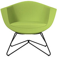 Sorriso Armchair with Wire Frame Light Green Sprint Fabric Seat & Black Base with Felt Glides for Hard Floors - Perfect Seating Solution for Breakout, Reception Areas & Boardroom