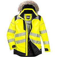 Portwest PW369 PW3 Hi-Vis Parka Jacket Yellow & Black 3XL