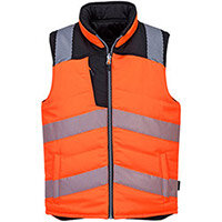 Portwest PW374 PW3 Hi-Vis Bodywarmer Orange & Black Large