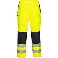 Portwest PW386 PW3 Women&#39;s Hi-Vis Rain Trousers Yellow & Black Medium