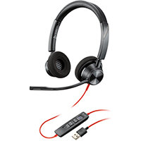 Poly Blackwire 3320 BW3320-M Headset USB-A Corded Black 214012-01 Poly Blackwire 3320 BW3320-M Headset USB-A Corded Black 214012-01